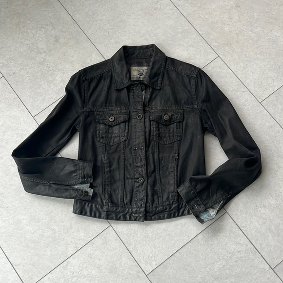 Zara Jackets & Coats Zara Waxed Denim Jacket Size M Poshmark